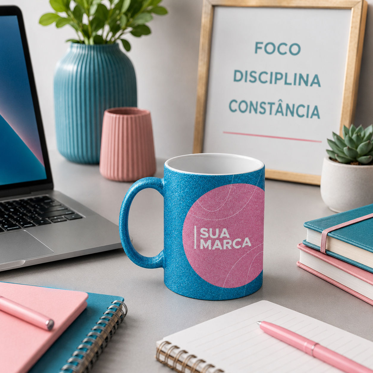 Caneca Glitter Azul