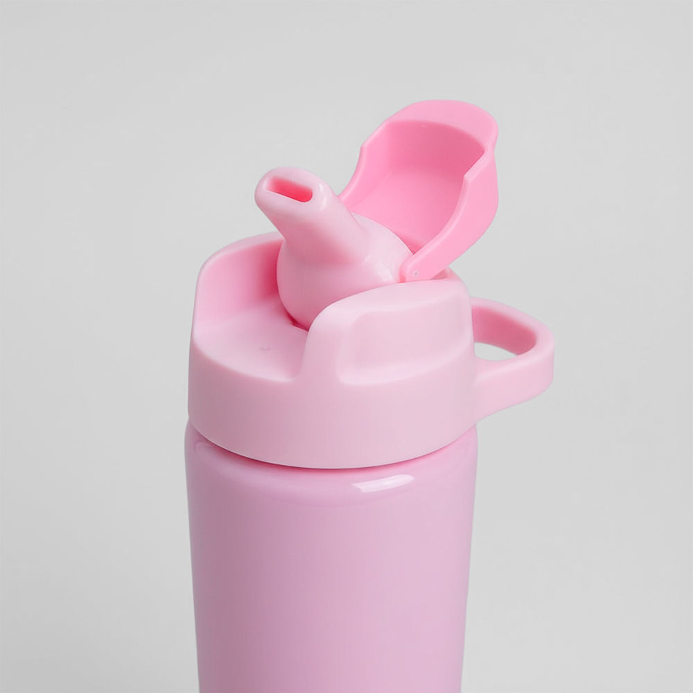 Garrafa Alumínio Com Canudo 600ml