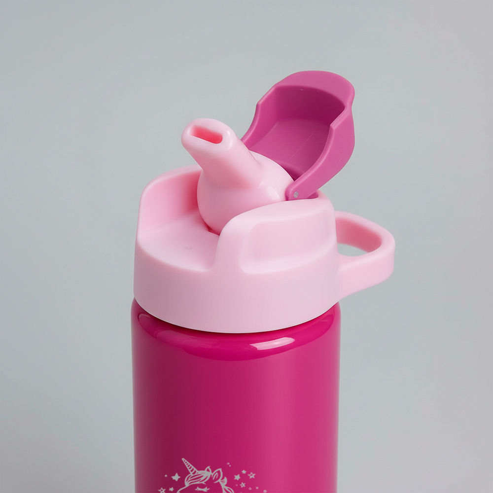 Garrafa Alumínio Com Canudo 600ml