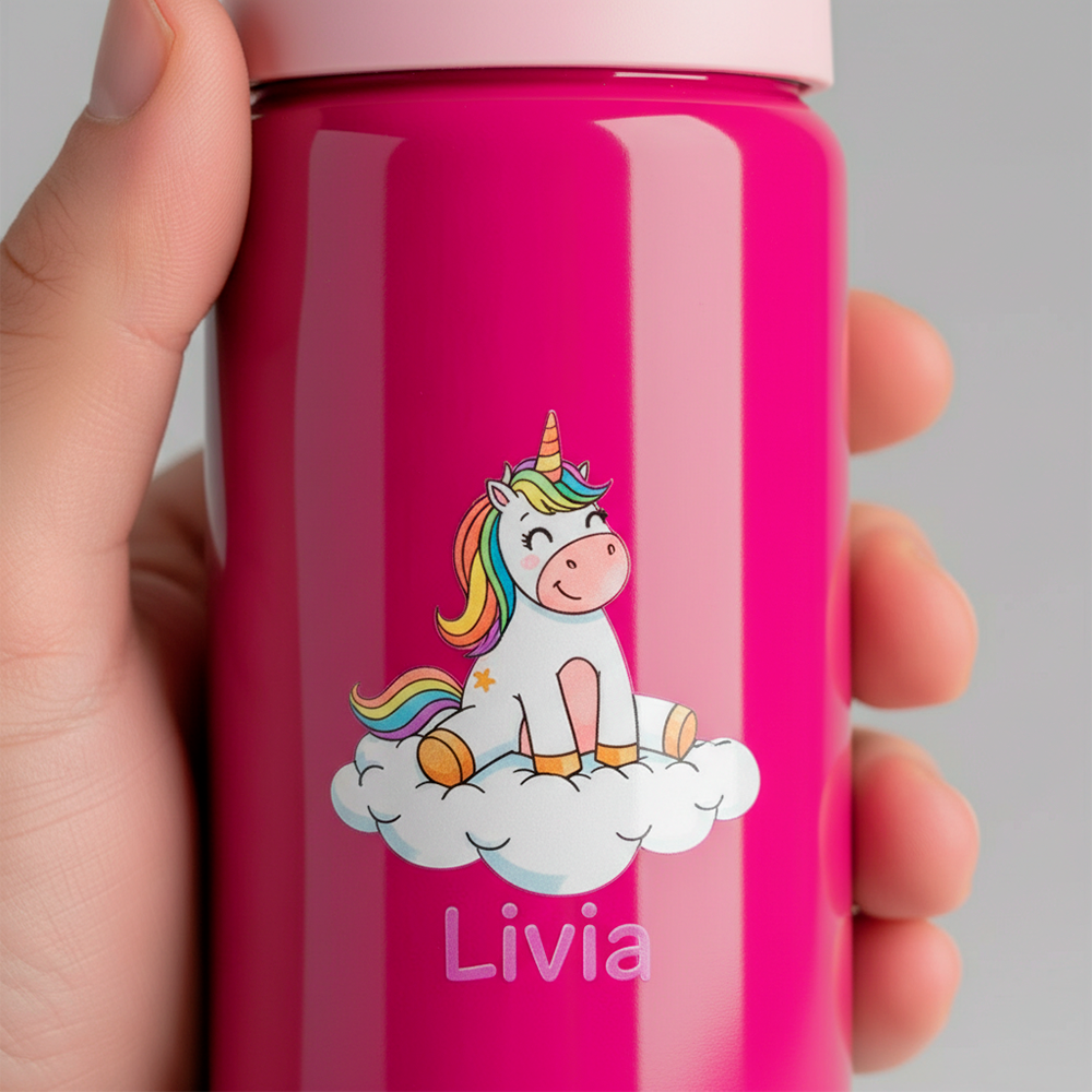 Garrafa Alumínio Com Canudo 600ml