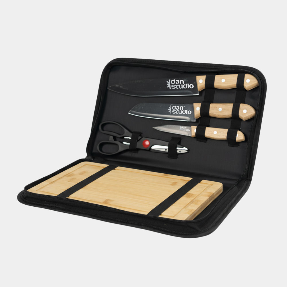 Kit Churrasco Personalizado - 5 Peças com Tábua