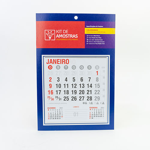 Kit de Amostra Calendários e Folhinhas