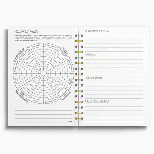 Agenda Premium Diária Mármore Branco