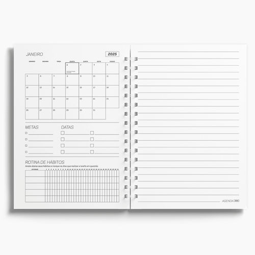 Agenda Premium Diária Mármore Branco