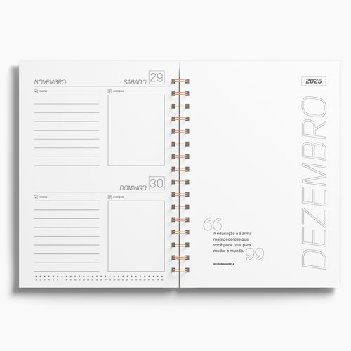 Agenda Premium Diária Ceramic Ouro