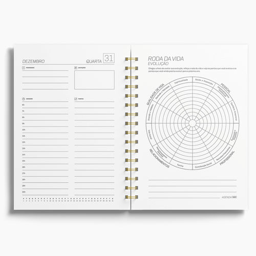 Agenda Premium Diária Linho Marrom