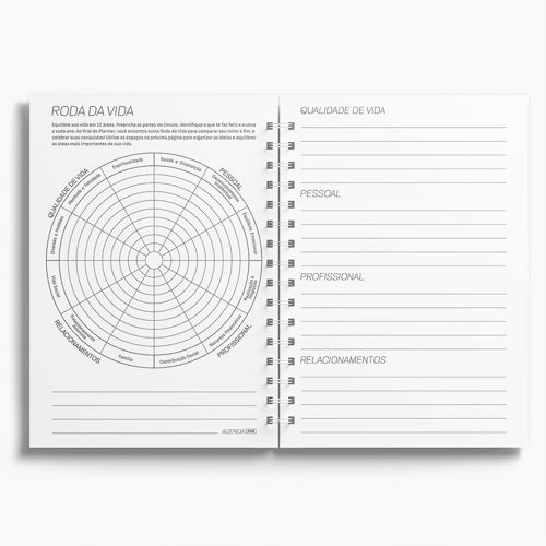 Agenda Premium Diária Mármore Branco