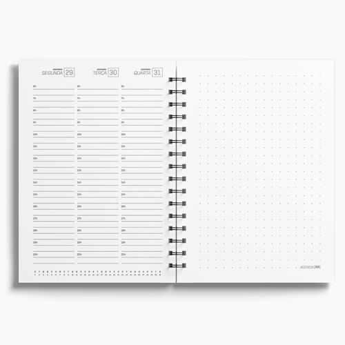 Agenda Premium Semanal Branco Floral