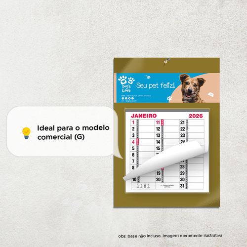 Bloco de Calendário Comercial 2026 - Anotações