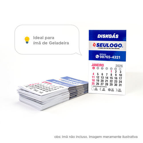 Bloco de Calendário para Ímã de Geladeira 2026