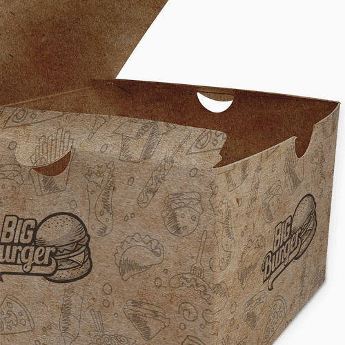 Embalagem Delivery Hambúrguer, Fritas e Porção