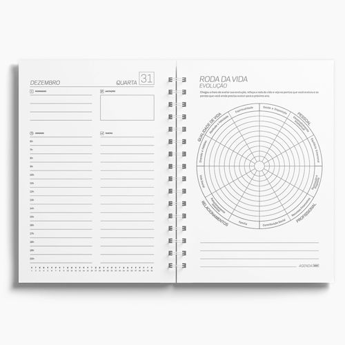 Agenda Premium Diária Mármore Branco