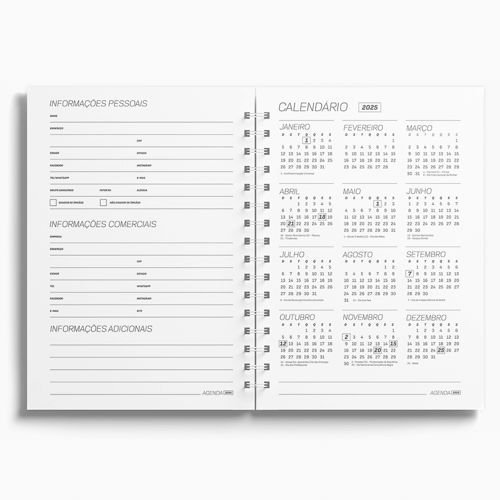 Agenda Premium Semanal Branco Floral