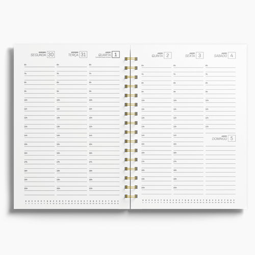 Agenda Premium Semanal Branco Floral