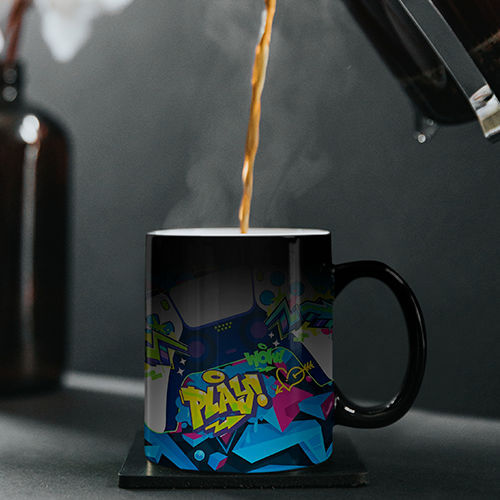 Caneca Mágica Personalizada Preto Fosco