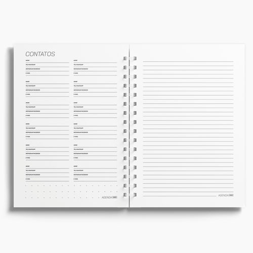 Agenda Premium Semanal Branco Floral