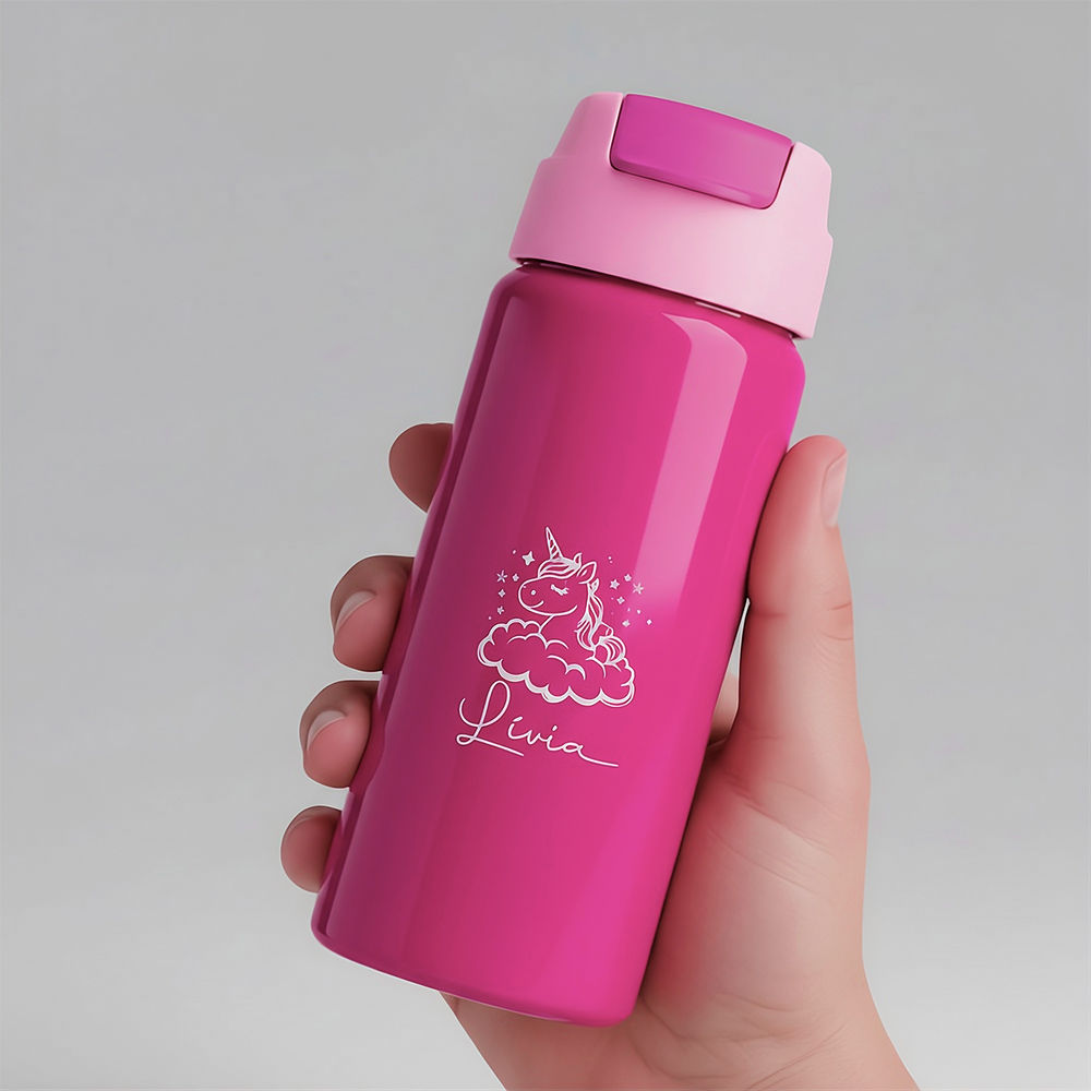 Garrafa Alumínio Com Canudo 600ml