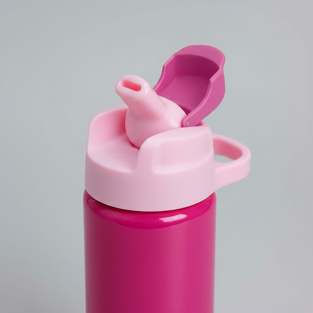 Garrafa Alumínio Com Canudo 600ml