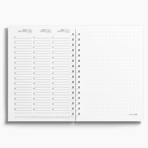 Agenda Premium Semanal Branco Floral