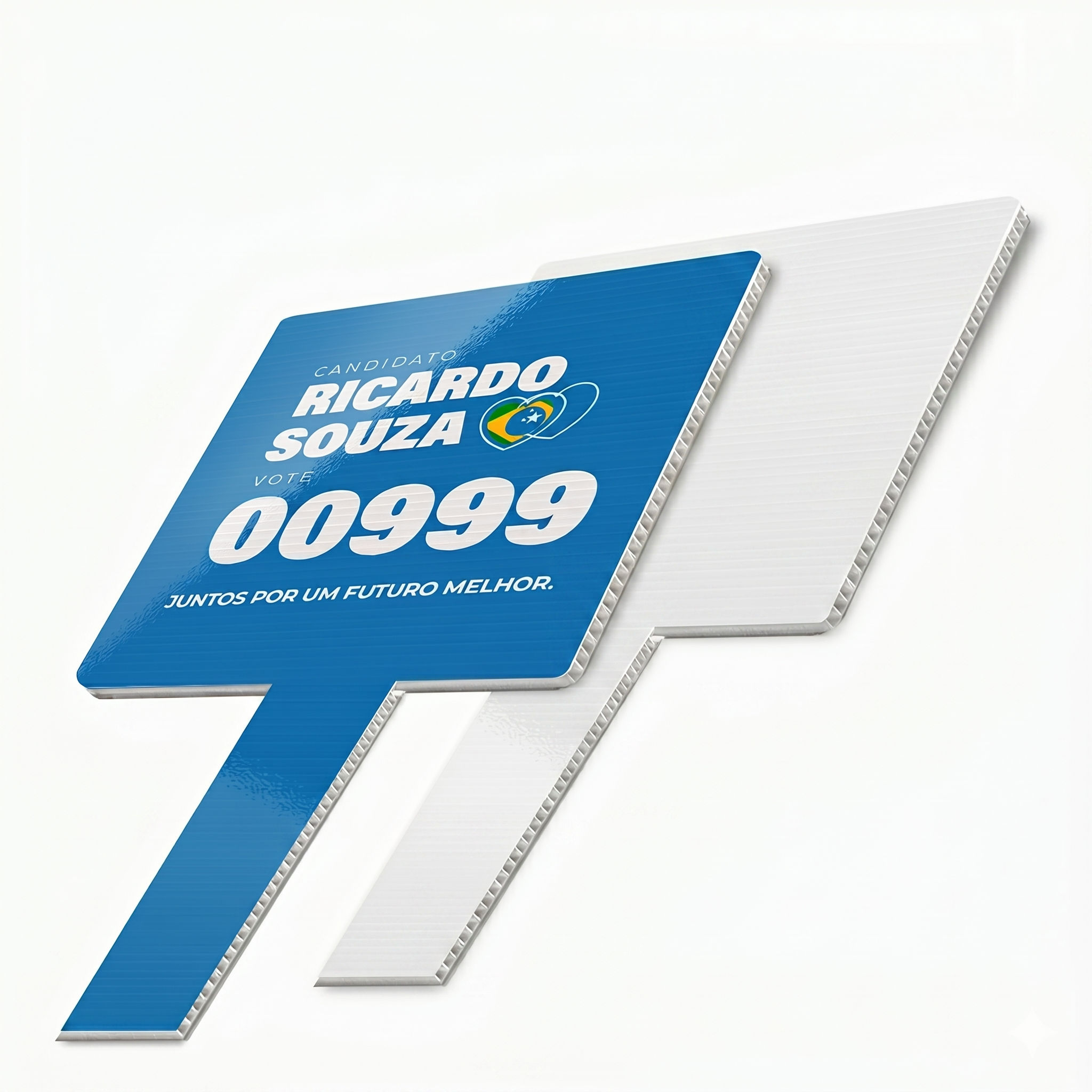 Placa Pirulito de Mão Adesivada - Quadrado