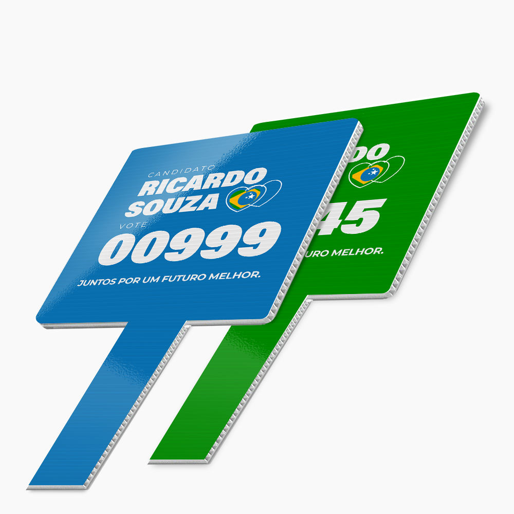 Placa Pirulito de Mão Adesivada - Quadrado