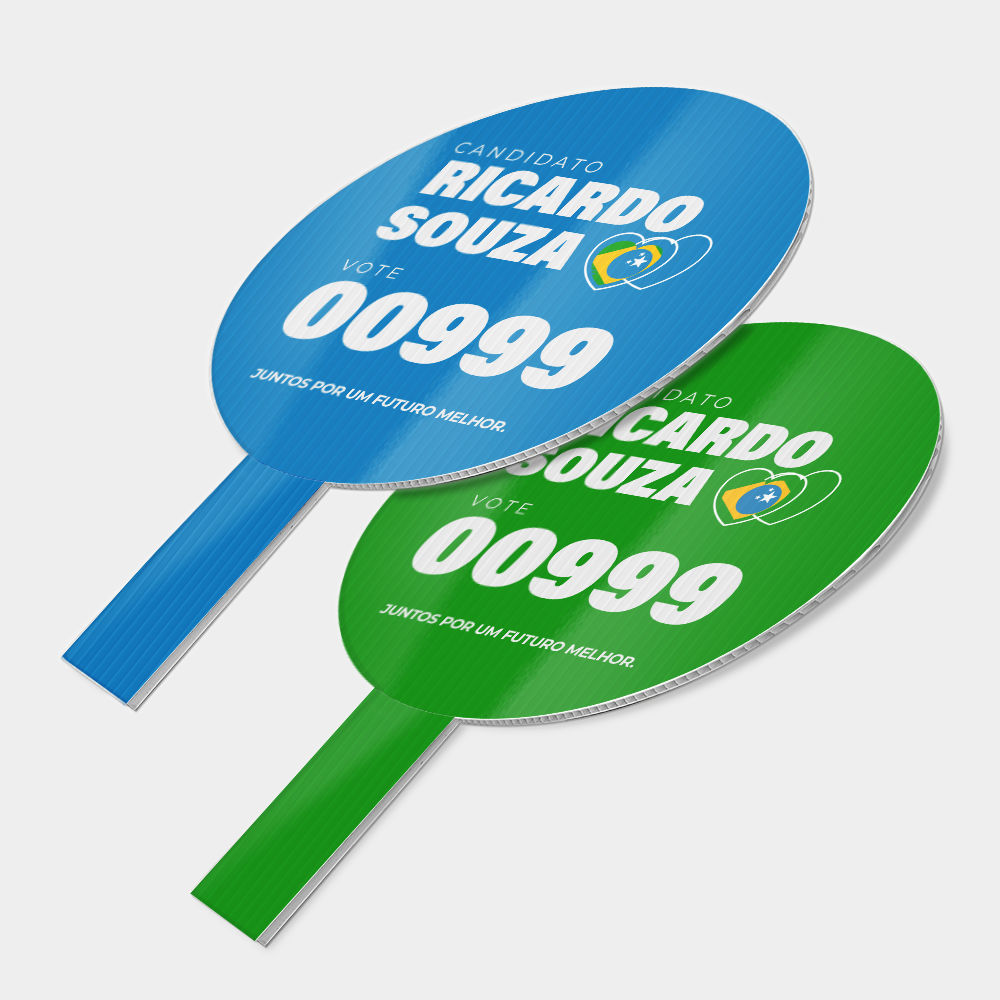 Placa Pirulito de Mão Adesivada - Redonda