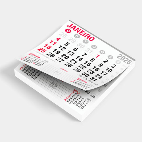 Bloco de Calendário Mini Comercial 2026