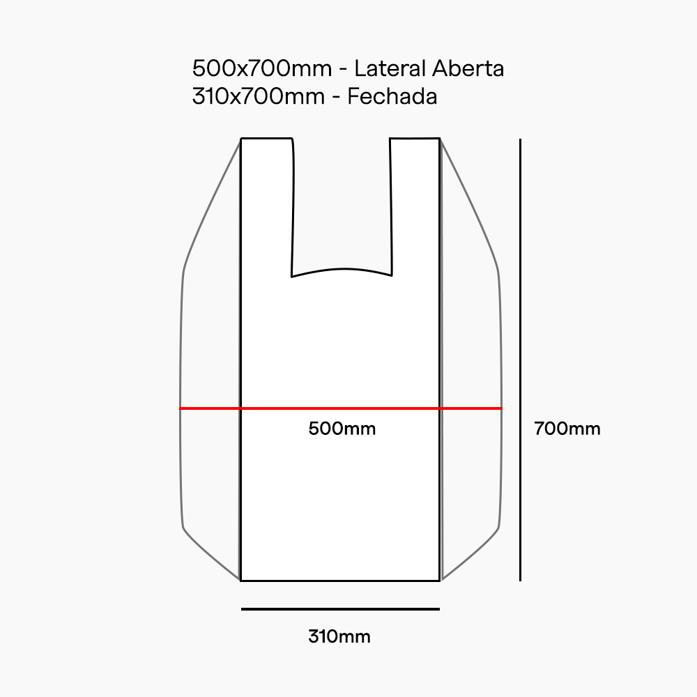 Sacola Alça Camiseta Baixa Densidade Modelo Premium