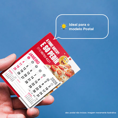 Bloco de Calendário para Postal 2026