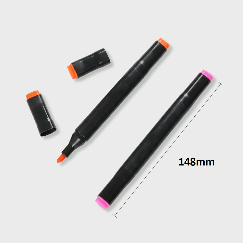 Kit Colorir Festa Com 4 Canetas Marcador Ponta Dupla