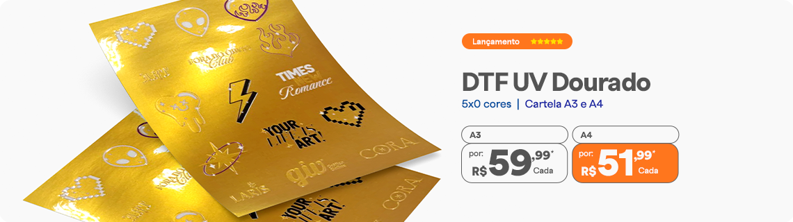 Adesivo DTF Dourado