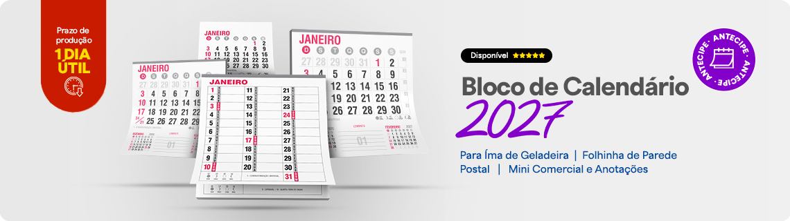 Bloco Calendário 2027