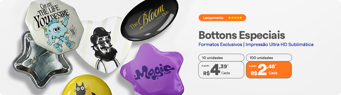 Bottons com formatos personalizados