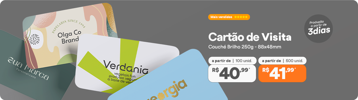 Cartão de Visita Personalizado Com Alta Qualidade!