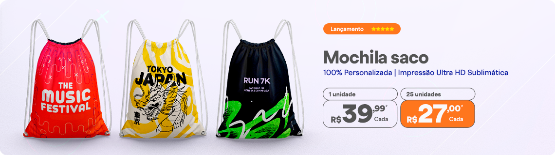 Mochila Saco Personalizado