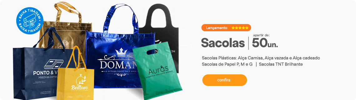 Sacolas Personalizadas - Novos Modelos