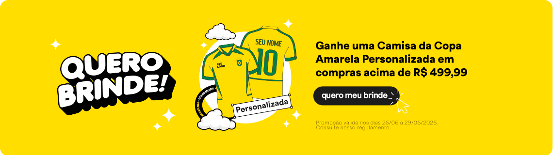 Camisa Brasil Personalizada Grátis em pedidos acima de 499