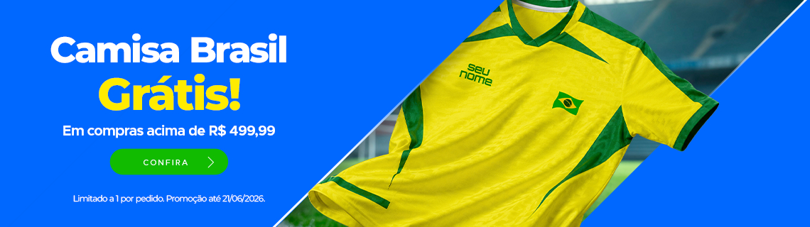 Camisa Brasil Personalizada Grátis em pedidos acima de 499