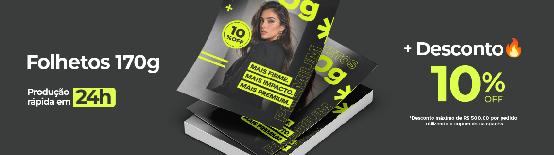Folhetos personalizados 170g - 10%OFF