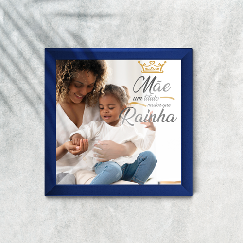 Azulejo Personalizado com Moldura Azul