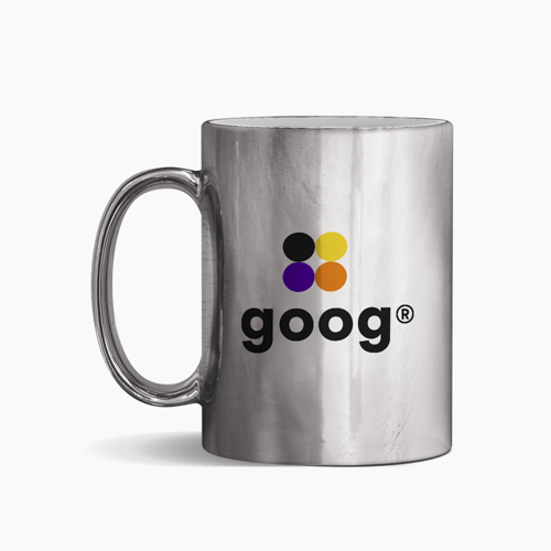 Caneca Branca Alça Cromada Prata