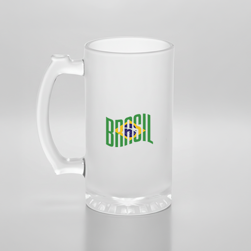Caneca de Chopp Vidro Jateado 475ml