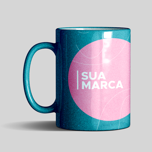 Caneca Glitter Azul