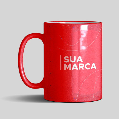 Caneca Glitter Vermelho