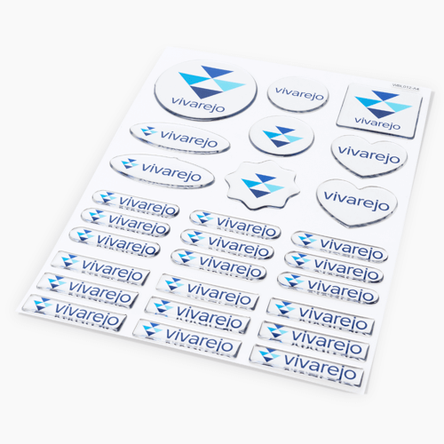 Cartela Adesivo Resinado Personalizado A3