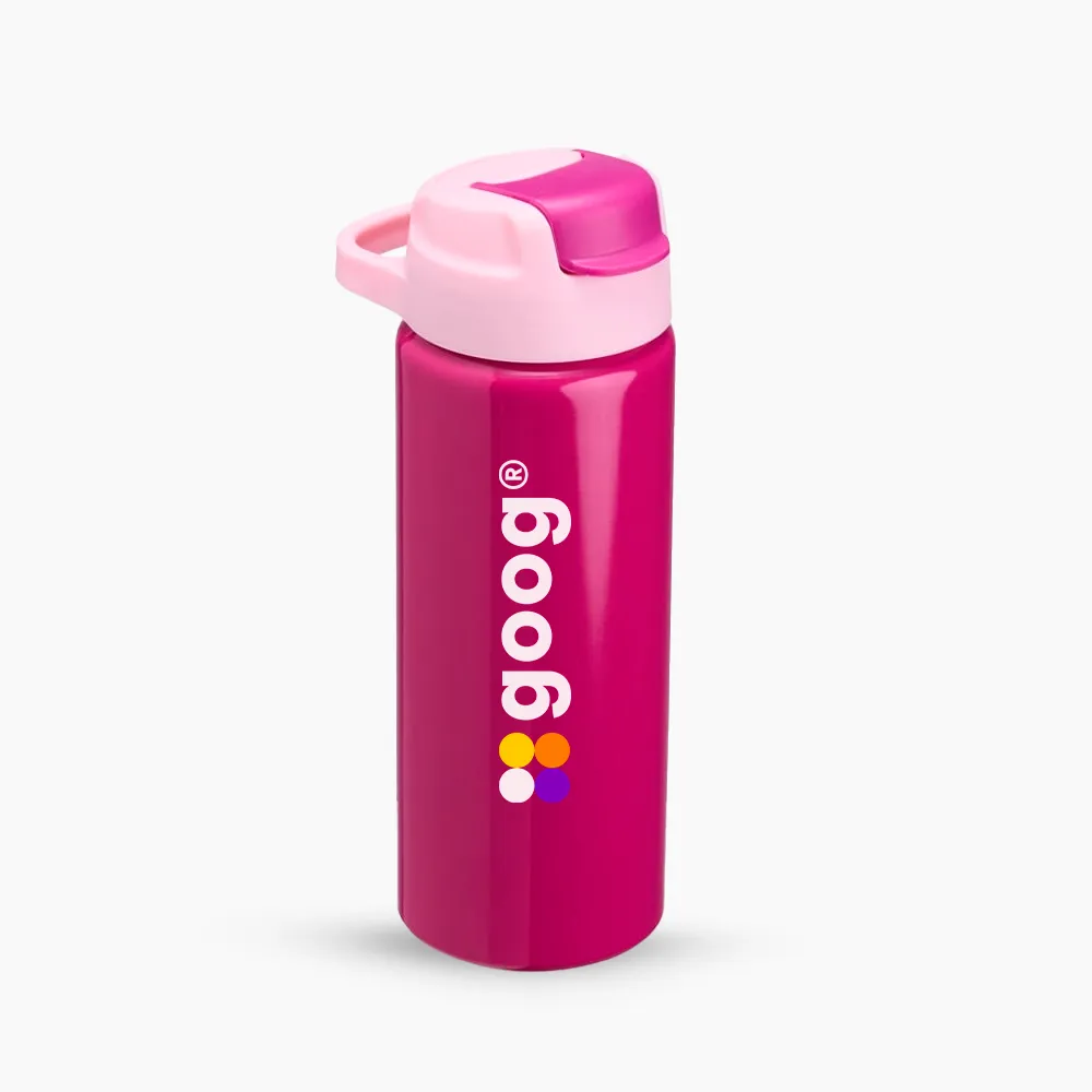 Garrafa Alumínio Com Canudo 600ml