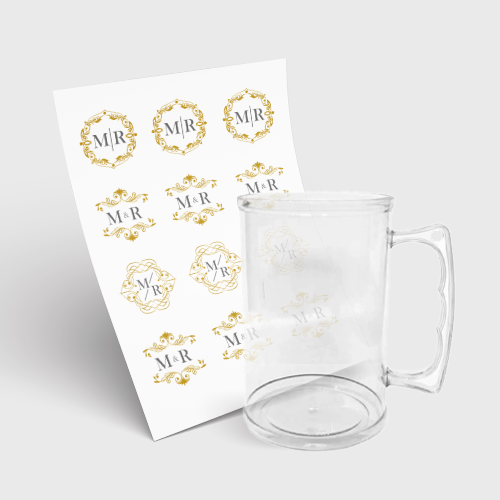 Caneca de Chopp 300ml e 1 Folha A3 DTF-UV