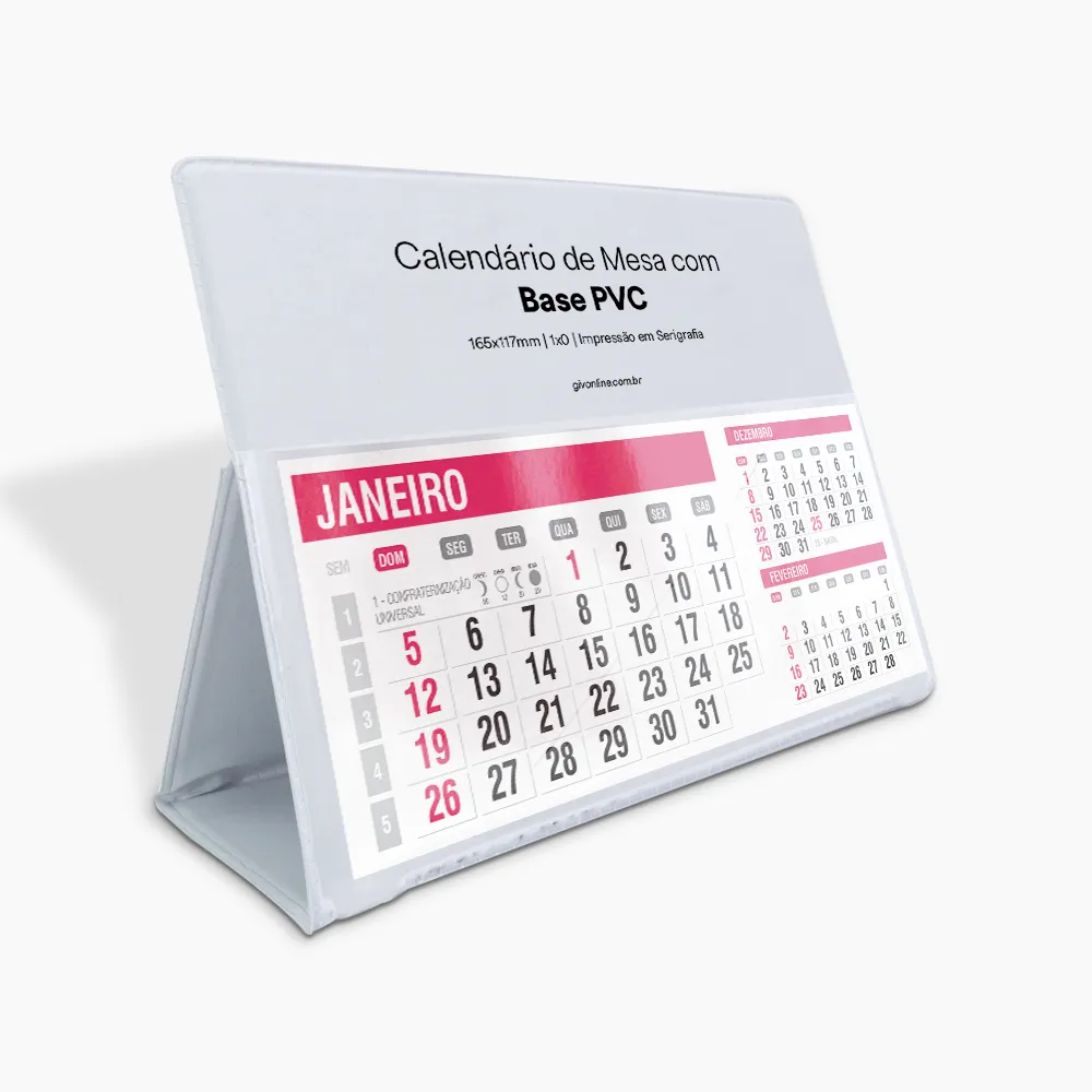 Calendário de Mesa PVC