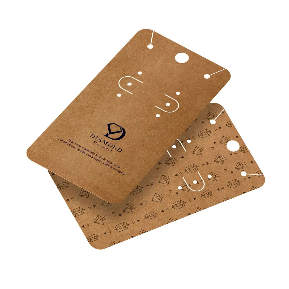 Cartela para Bijuterias 3 Pares de Brincos 1 Colar
