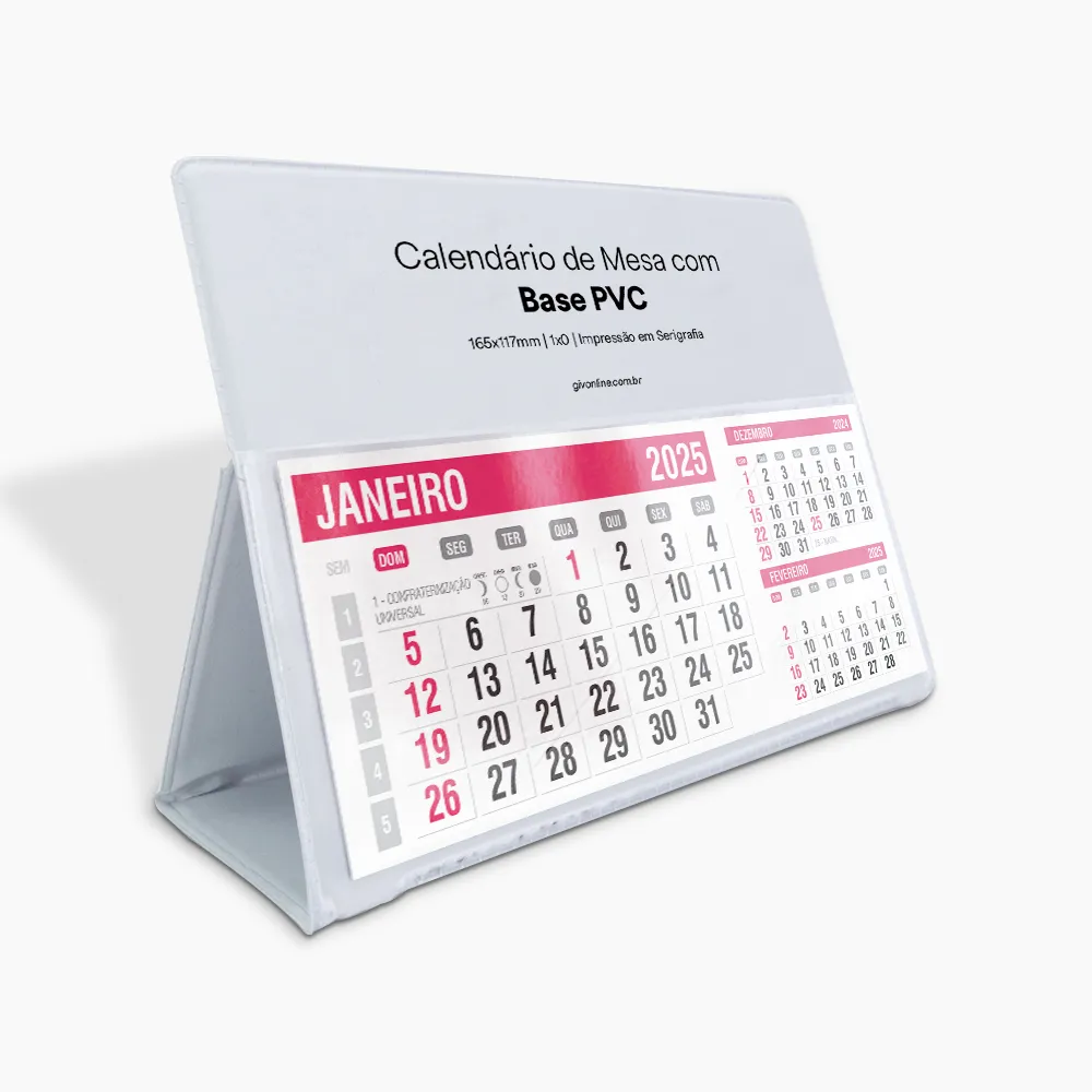 Calendário de Mesa PVC